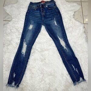 Wax Jean Vintage-Inspired Exposed Button Skinny Denim